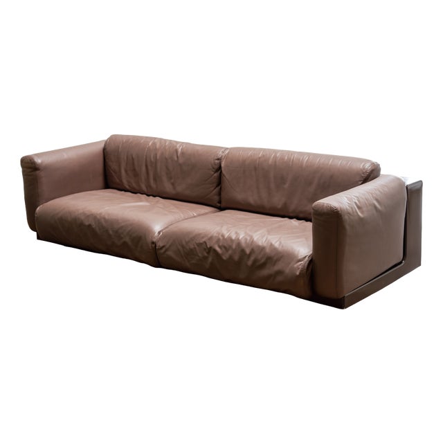 Vintage Leather Sofa by Cini Boeri for Knoll International, 1960s For Sale