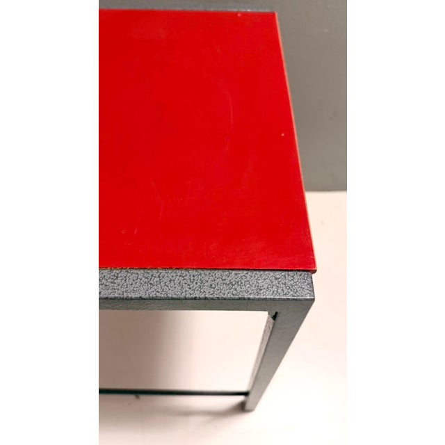 Vintage Red Side Chair in Laminate & Metal in the style of Ettore Sottsass, Italy, 1980s For Sale - Image 9 of 11