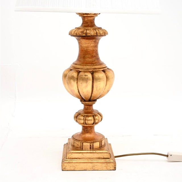 1950s French Gilt Wood Table Lamps, 1950s, Set of 2 For Sale - Image 5 of 8