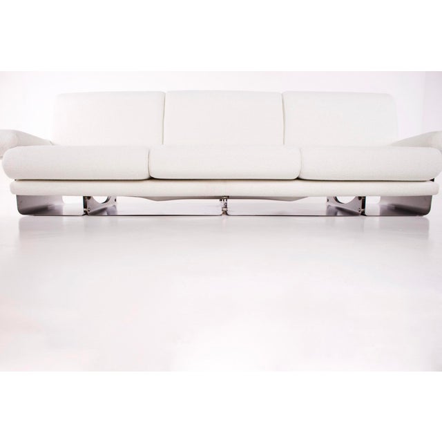 Silver Three-Seater Sofa by Pierre Folie, 1970 For Sale - Image 8 of 14