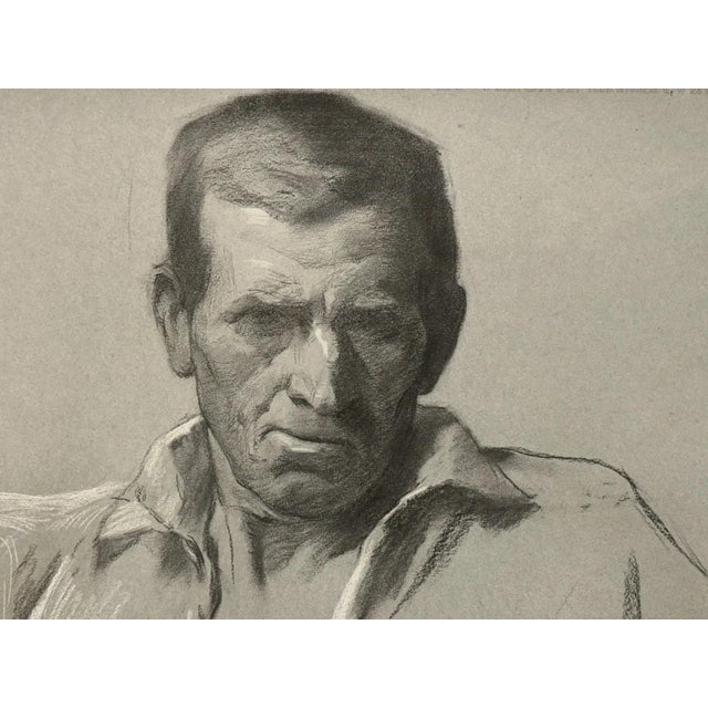 Carl Bantzer, Study of Farmer Rupps Head, Charcoal, Framed For Sale - Image 7 of 12