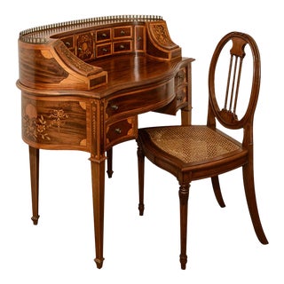 Carlton House Mahogany Desk With Chair For Sale