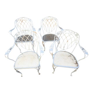 Vintage Wrought Iron Chairs Set of 4 For Sale