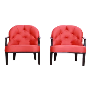 Edward Wormley for Dunbar Janus Collection Lounge Chairs, Pair