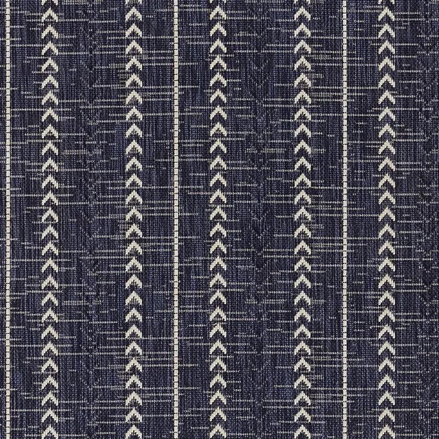 Navy Blue Momeni Contemporary Indoor/Outdoor Riviera Jaunt Rug in Navy, 2'7" x 7'6" Runner For Sale - Image 8 of 9