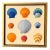 Hand-Painted Blue & Orange Seashell Art in Gold Floating Frame – Coastal Pop Art, 12” X 12” For Sale