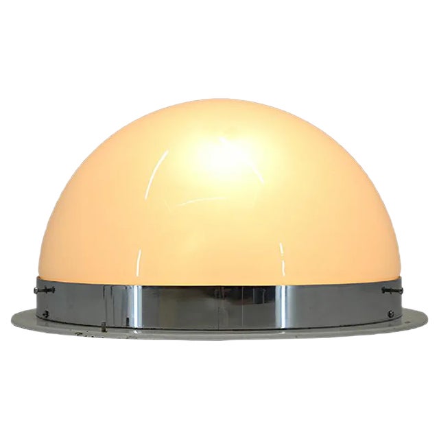 Large Bauhaus Chrome Ceiling Lamp from ESC Zukov, 1940s For Sale