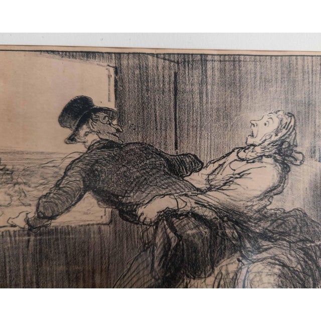 19th Century French Lithograph Print "En Chemin De Fer" by Honore Daumier For Sale - Image 12 of 15
