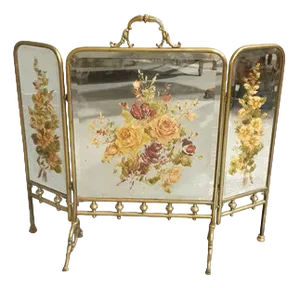 Victorian Folding Fire Screen
