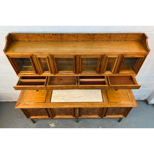 Mid 20th Century "Contempora" Mid-Century Modern Two-Piece Credenza and Hutch by J.l Metz For Sale - Image 5 of 18