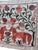 Hand-embroidered Suzani panel from Uzbekistan, worked in fine floss on a cream cotton ground. Two coral horses and a grey...