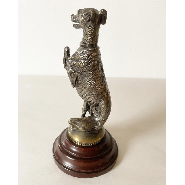 Wood Vintage Bronze/Brass Whippet/Greyhound Dog Figure on Turned Wood Base For Sale - Image 7 of 9
