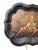 Decorative Japanned tinware tray with hand painted flowers & birds, fountain 1860 - 90. 21¼" x 15¾" x 1"
