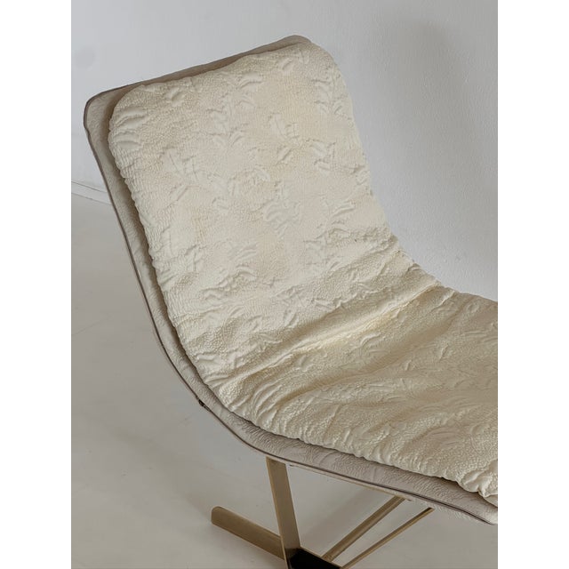 Set of Lounge Chair & Ottoman in Cream, 1980s For Sale - Image 6 of 14
