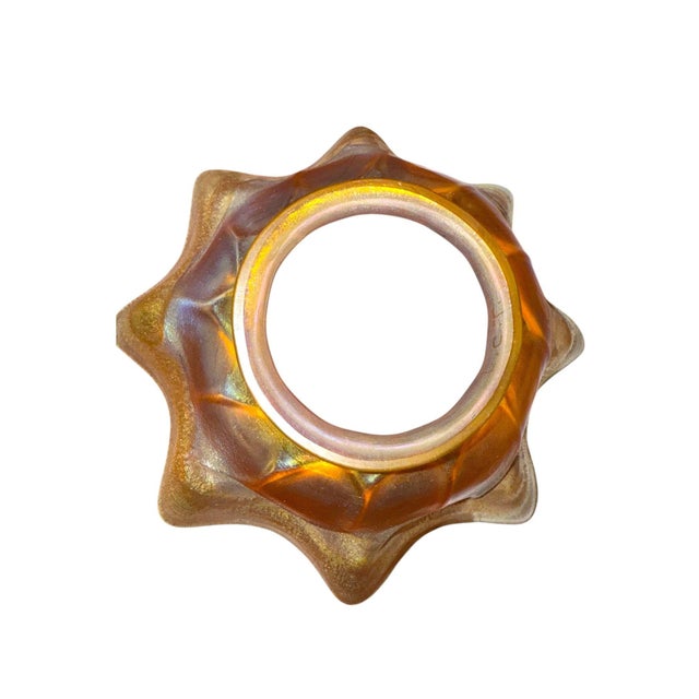 Early 20th Century. Louis Comfort Tiffany Favrile Glass Candle Lamp For Sale - Image 11 of 12
