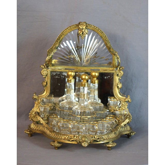 Gilt Bronze and Crystal Liquor Cabinet, 19th Century, Set of 19 For Sale - Image 12 of 12