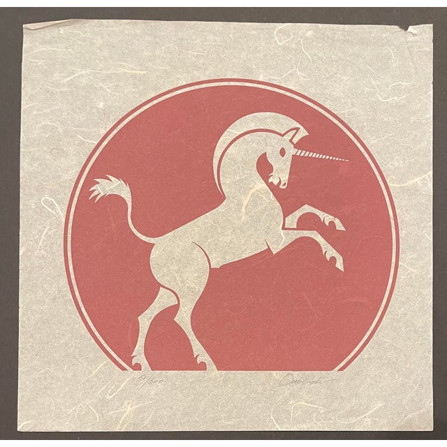 Traditional 1970s James Omohundro Unicorn Serigraph For Sale - Image 3 of 3