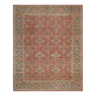 10x14 Celia Oushak Rust Traditional Floral Hand Knotted Wool Carpet Rug For Sale