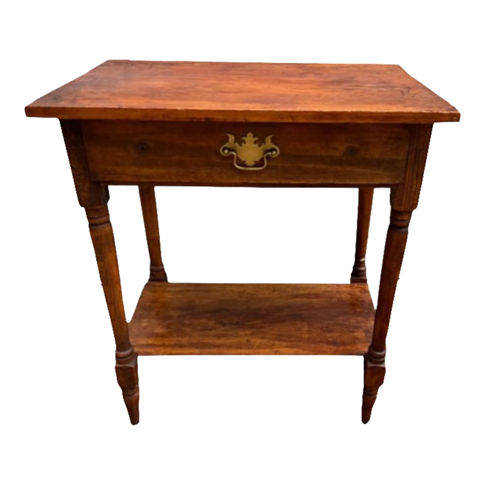 Early 20th Century Antique Pine Work Side Table. | Chairish