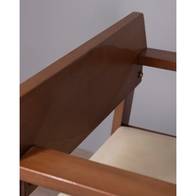 Vintage Italian Armchair in Wood and Leather, 1980s For Sale - Image 13 of 14