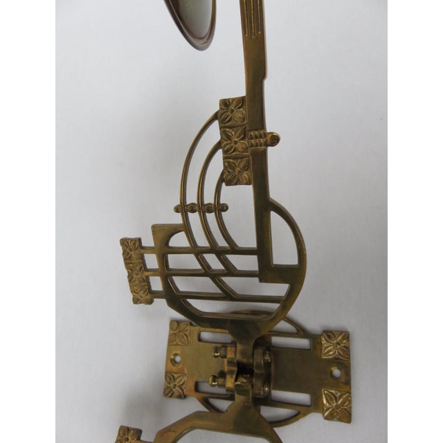 Art Nouveau Brass Piano Candleholders, Set of 2 For Sale - Image 12 of 16