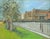 The Town Park - Mid Century 1930's Landscape Charming mid-century oil painting of a small town park by Fresno, California...