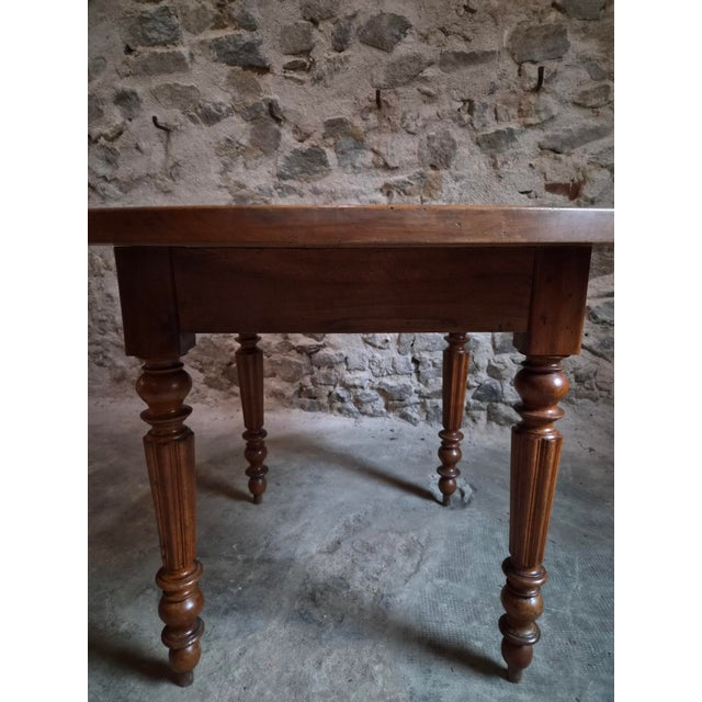 Brown Antique French Round Walnut Dining Table, 1880s For Sale - Image 8 of 18
