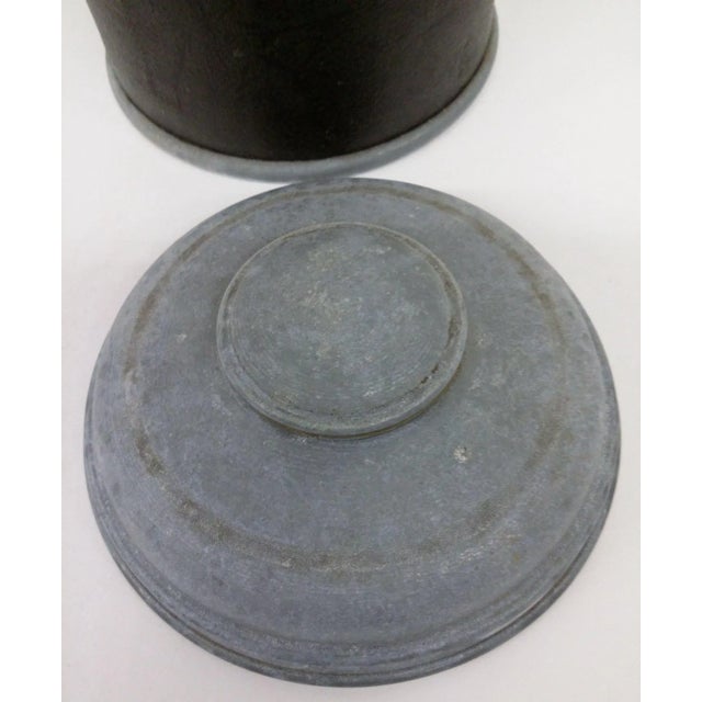 Antique Galvanized Steel Tobacco Canister For Sale In Portland, ME - Image 6 of 10
