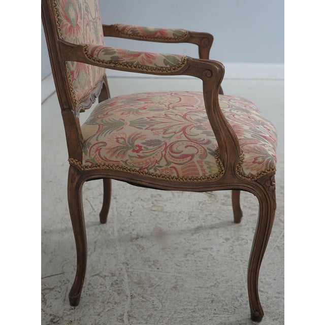 Set of 8 French Louis XV Style Cane Back Dining Chairs - New Upholstery For Sale - Image 11 of 18