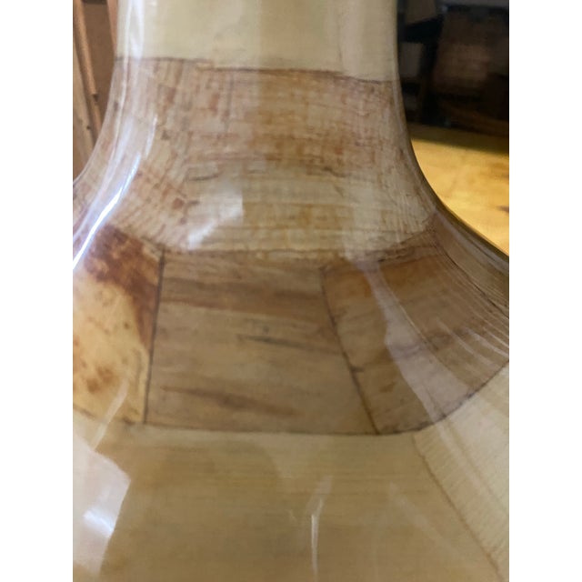 1980s Large Palm Frond Veneered Lamp For Sale - Image 4 of 12