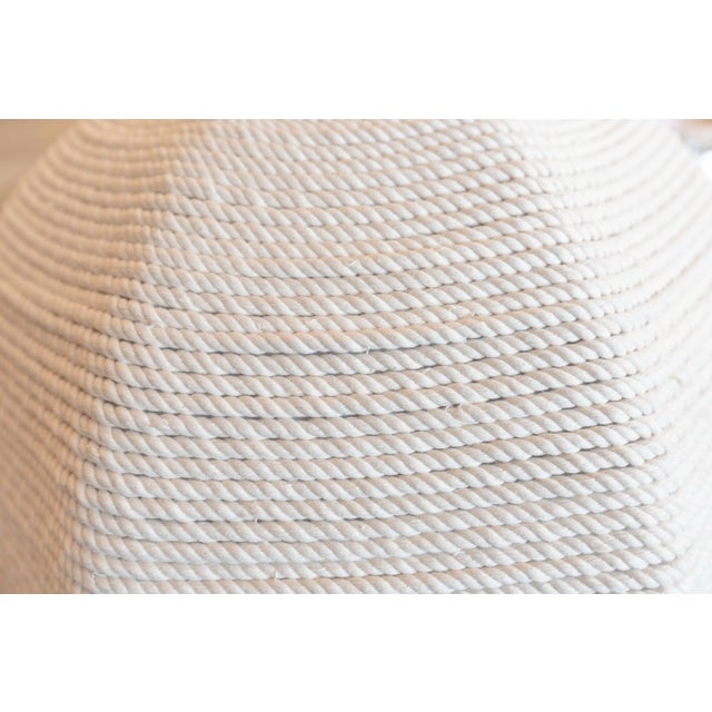 Cotton Rope Wrapped Globe Hanging Light Fixture For Sale - Image 4 of 5