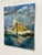 Design Plus Gallery presents a Circa 1983 Docked Sail Boat Painting by artist B. Bergman.. Acrylic on canvas depicting a...