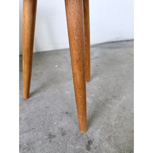 Golden Oak Tripod Stool, 1960s For Sale - Image 10 of 15