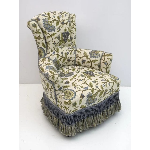 Wood Set of Napoleon III Brocade Armchairs, 19th Century For Sale - Image 7 of 12
