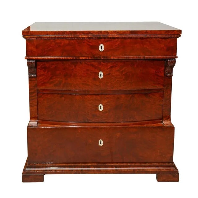 Biedermeier Chest of Drawers Walnut and Mother-of-Pearl For Sale - Image 10 of 10