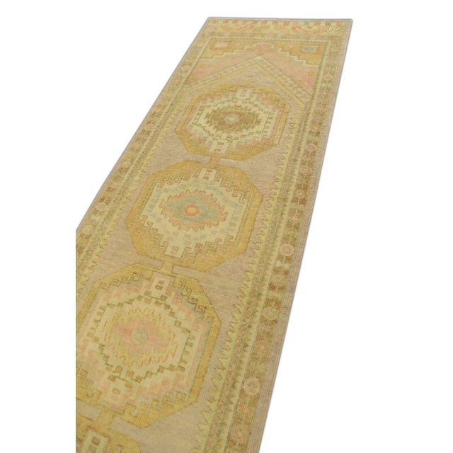 Early 21st Century Modern Turkish Oushak Rug 3'2" x 11'11" For Sale - Image 5 of 6