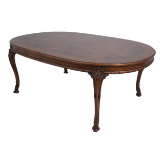 Karges Burl Walnut Georgian Style Dining Table For Sale