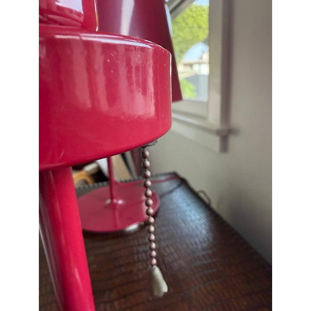 Vintage Ikea Kulla Red (Winered) Table Lamps From the 1990 - Set of Two For Sale - Image 11 of 11