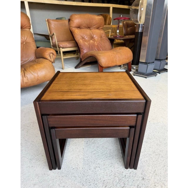 Mid-Century Modern Danish Nesting Tables, 1970s, Set of 3 For Sale - Image 13 of 18