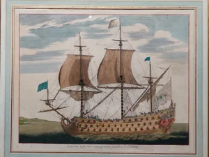 Jan van Vianen after Henri Sbonski de Passebon, Naval Vessel, 1695, Paper, Framed