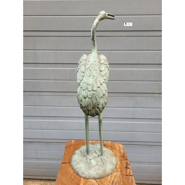 Antique Bronze Statue of a Crane For Sale - Image 5 of 8
