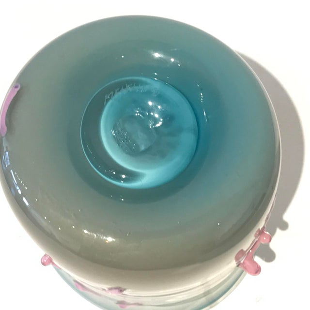 Abstract Art Glass Cylindrical Vessel For Sale - Image 3 of 5