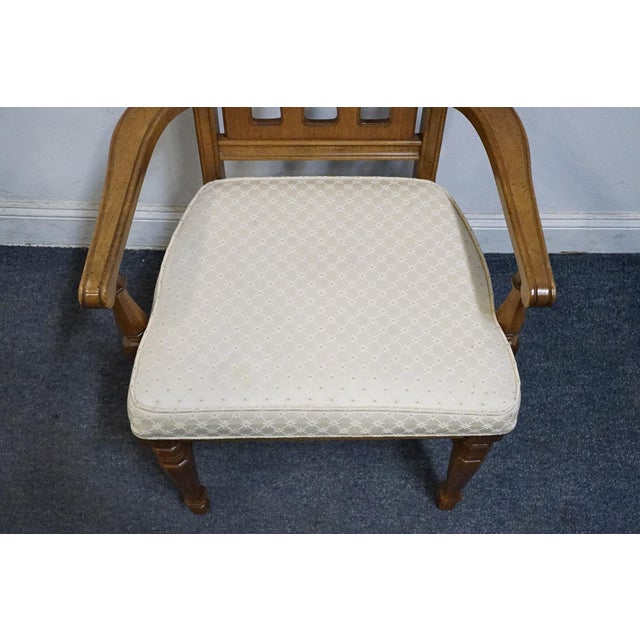 Brown Bassett Furniture Centuria Collection Solid Pecan Mediterranean Style Dining Arm Chair 429-42-480 For Sale - Image 8 of 10