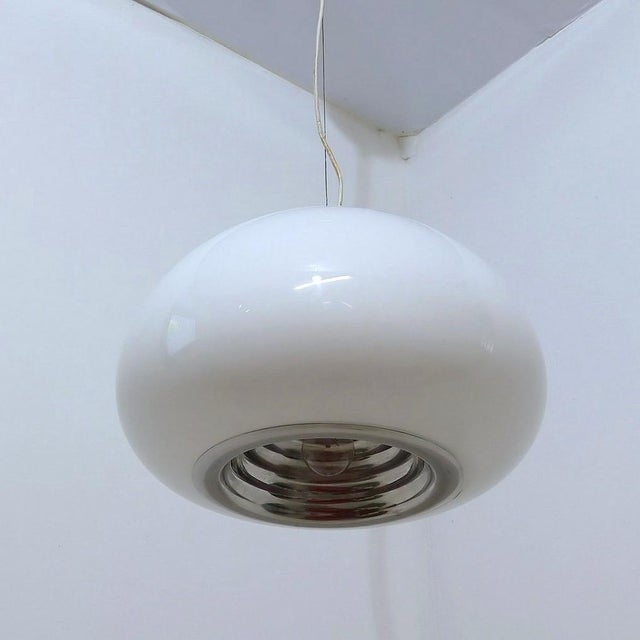 Black and White Hanging Lamp by Castiglioni Brothers for Flos, 1970s For Sale - Image 9 of 9