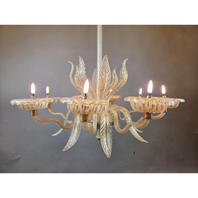Murano Glass 8-Light Chandelier, Italy, 1940s For Sale - Image 4 of 11