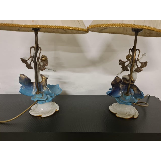 1980s Porcelain Lampshades from Mangani Firenze, 1980s, Set of 2 For Sale - Image 5 of 17