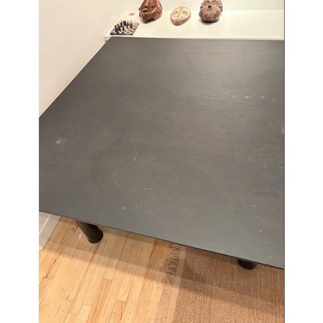 Casigliani Modern Square Black Slate Stone Dining Table For Sale In New York - Image 6 of 9
