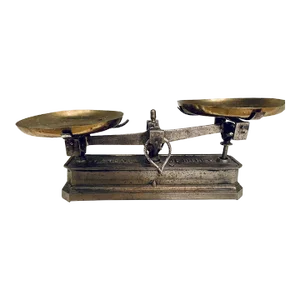 Antique French Wrought Iron and Brass Balance Scales