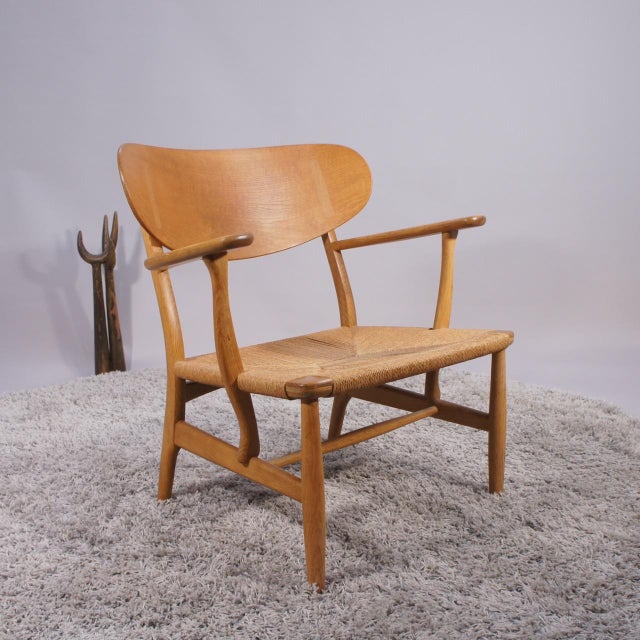 CH22 Armchair in Oak with Seat in Paper Cord by Hans J. Wegner for Carl Hansen & Son, Denmark, 1950s, in Very Good...