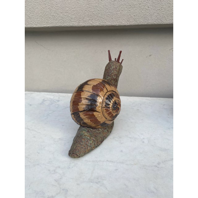 Terracotta Majolica Snail Bavent Normandy For Sale - Image 4 of 8